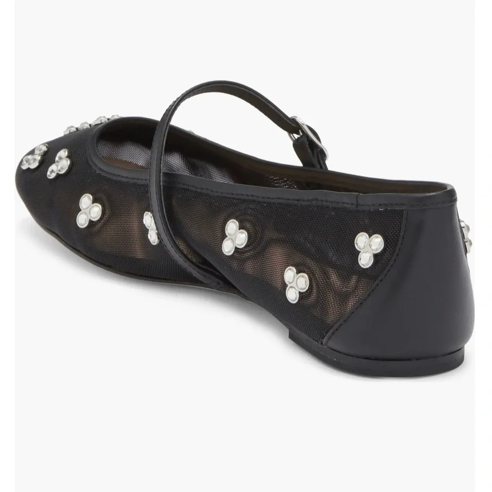 NWT STUART WEITZMAN $589
Tammy crystal-embellished mesh Mary Jane flats - Picture 2 of 8